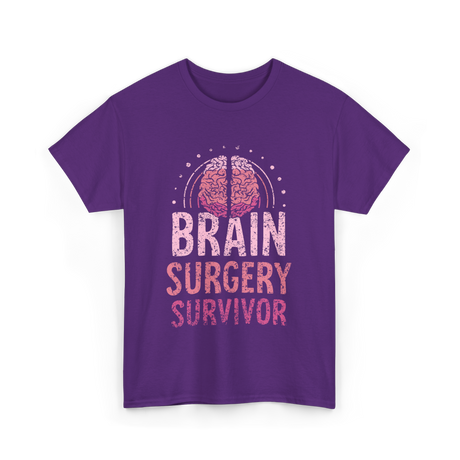 Brain Surgery Survivor Support T-Shirt - Purple