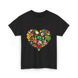 Brazil Heartbeat Cultural Display T-Shirt - Black