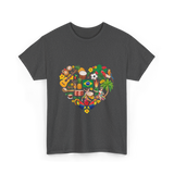 Brazil Heartbeat Cultural Display T-Shirt - Dark Heather