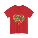 Brazil Heartbeat Cultural Display T-Shirt - Red