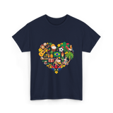 Brazil Heartbeat Cultural Display T-Shirt - Navy