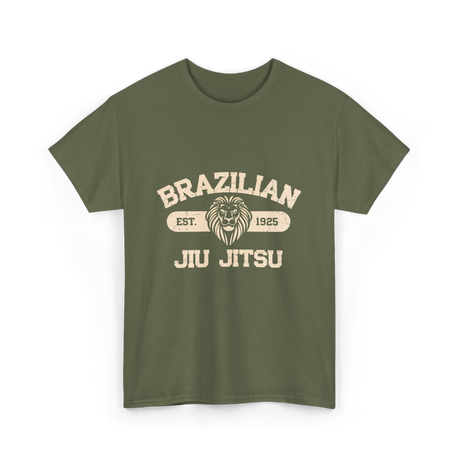 Brazilian Jiu Jitsu BJJ Lion T-Shirt - Military Green