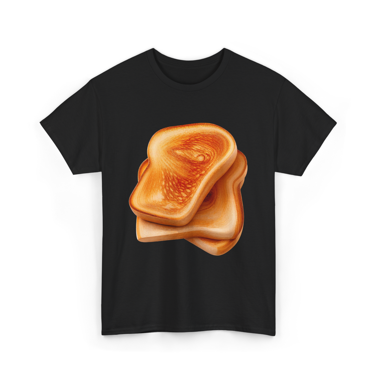 Bread Toast Food Toasting T-Shirt - Black