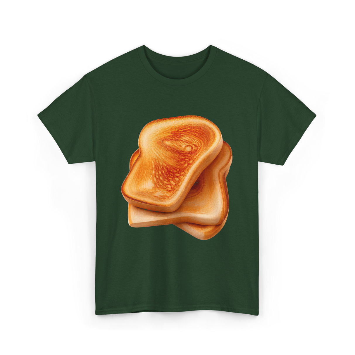 Bread Toast Food Toasting T-Shirt - Forest Green