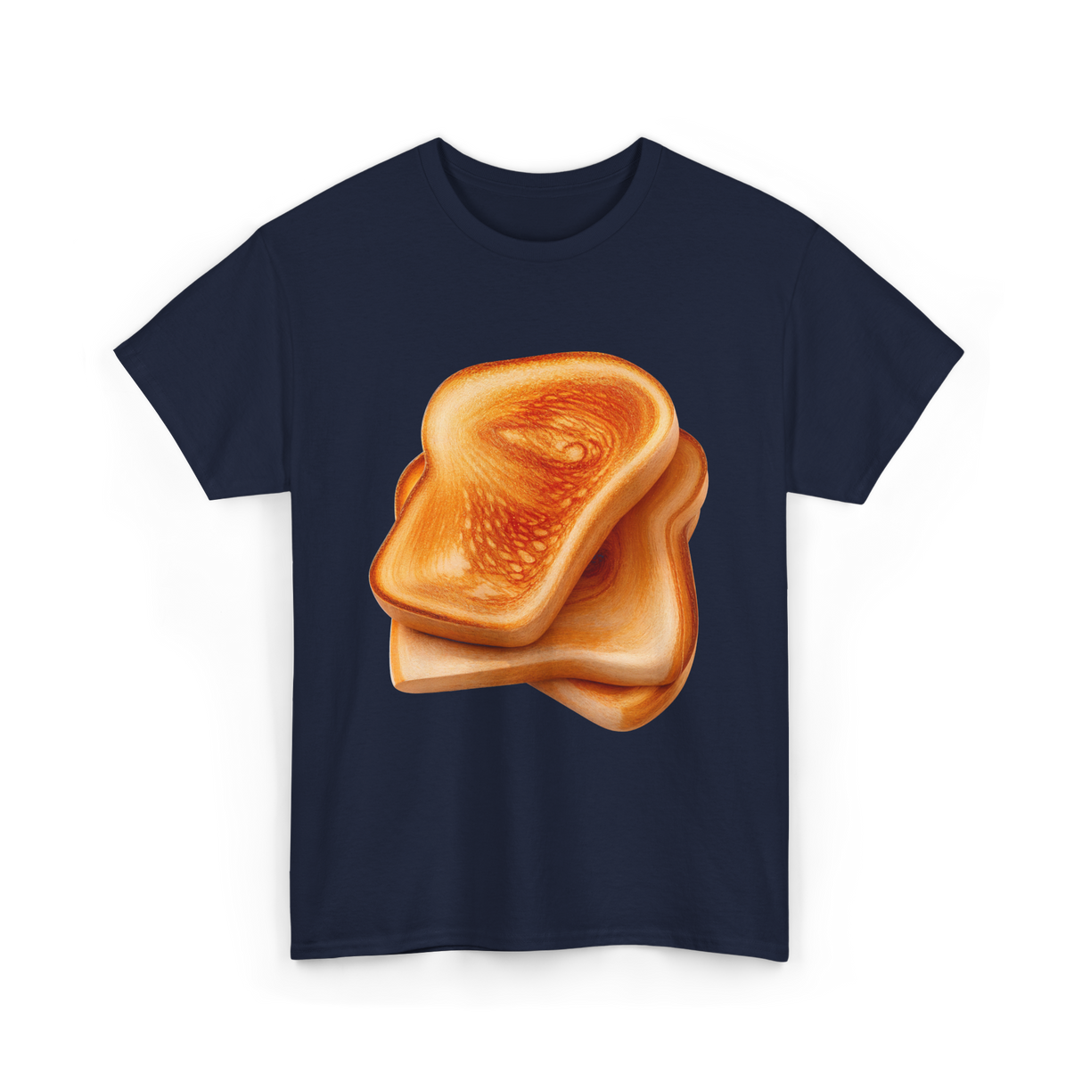 Bread Toast Food Toasting T-Shirt - Navy