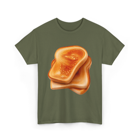 Bread Toast Food Toasting T-Shirt - Military Green