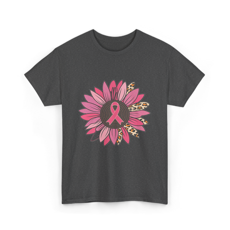 Breast Cancer Awareness Pink Flower T-Shirt - Dark Heather