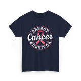 Breast Cancer Survivor Awareness Survivor T-Shirt - Navy