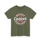 Breast Cancer Survivor Awareness Survivor T-Shirt - Military Green