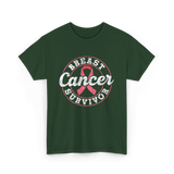 Breast Cancer Survivor Awareness Survivor T-Shirt - Forest Green