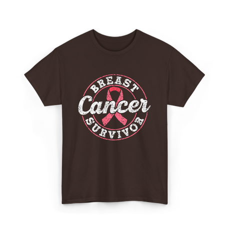 Breast Cancer Survivor Awareness Survivor T-Shirt - Dark Chocolate