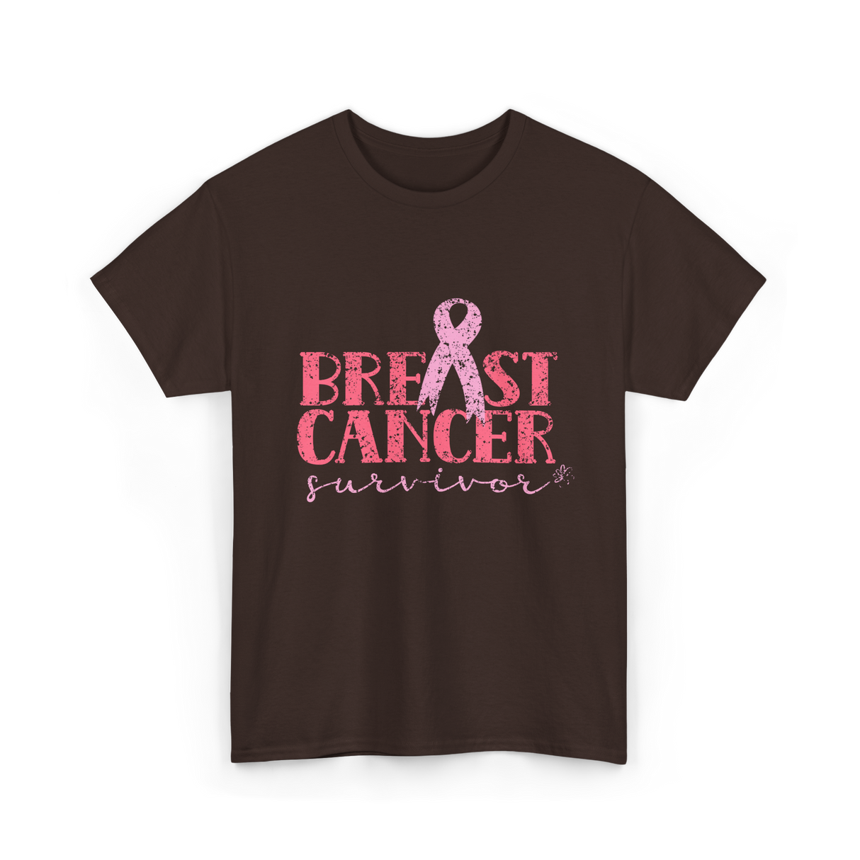 Breast Cancer Survivor Awareness T-Shirt - Dark Chocolate