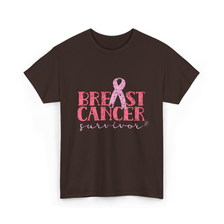 Breast Cancer Survivor Awareness T-Shirt - Dark Chocolate