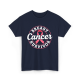 Breast Cancer Survivor Awareness T-Shirt - Navy