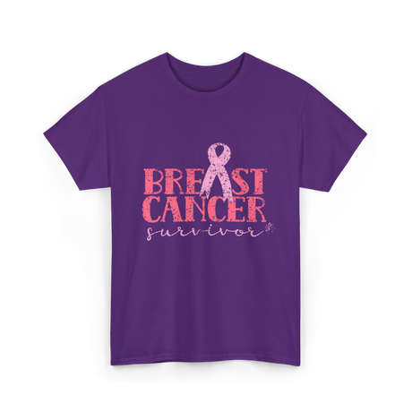 Breast Cancer Survivor Awareness T-Shirt - Purple