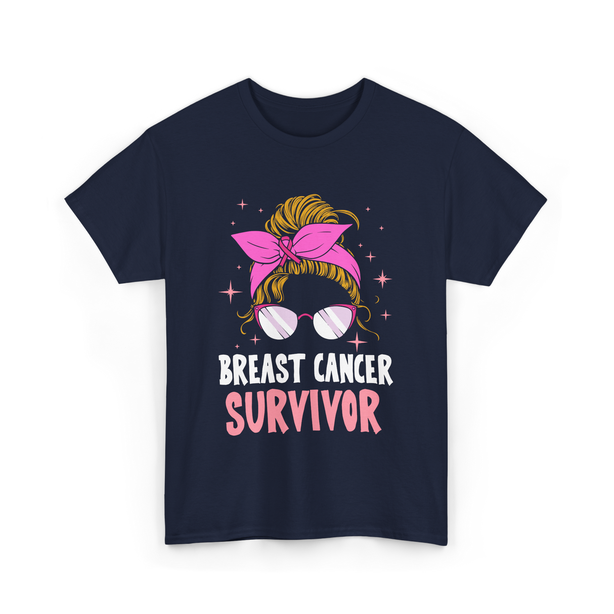 Breast Cancer Survivor Awareness T-Shirt - Navy