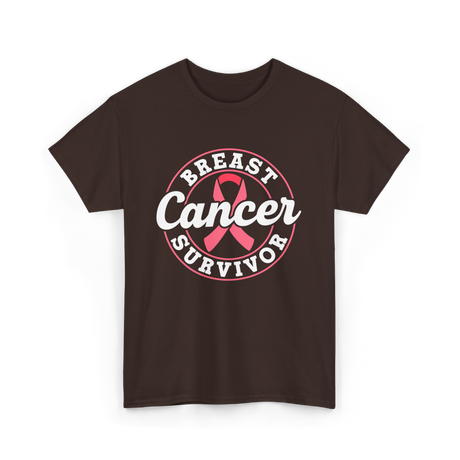 Breast Cancer Survivor Awareness T-Shirt - Dark Chocolate