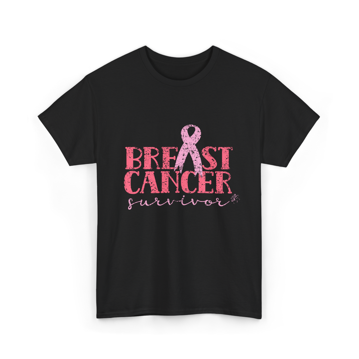 Breast Cancer Survivor Awareness T-Shirt - Black