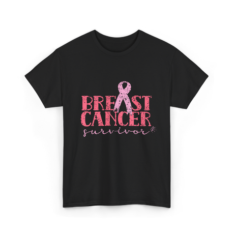 Breast Cancer Survivor Awareness T-Shirt - Black