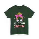 Breast Cancer Survivor Awareness T-Shirt - Forest Green