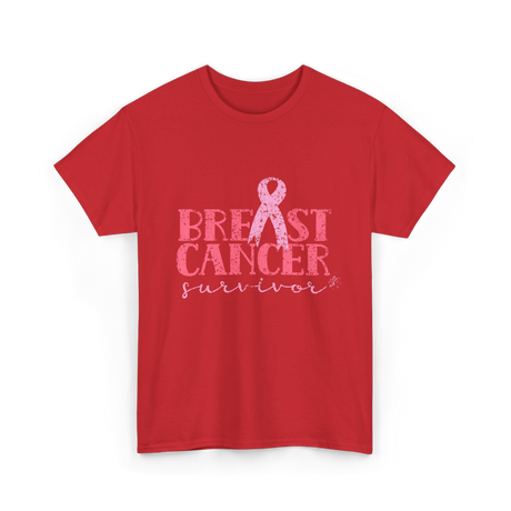 Breast Cancer Survivor Awareness T-Shirt - Red