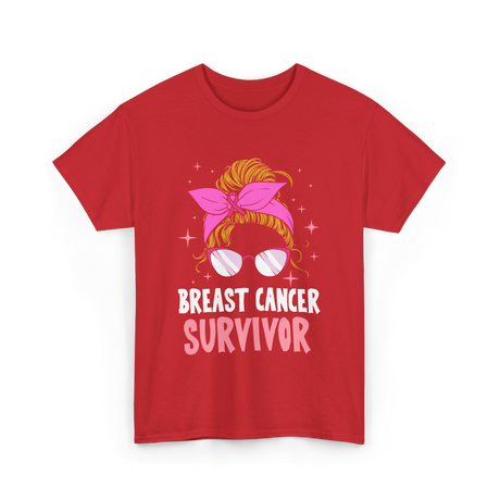 Breast Cancer Survivor Awareness T-Shirt - Red