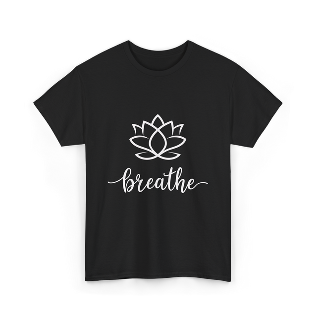 Breathe Lotus Flower Meditation T-Shirt - Black