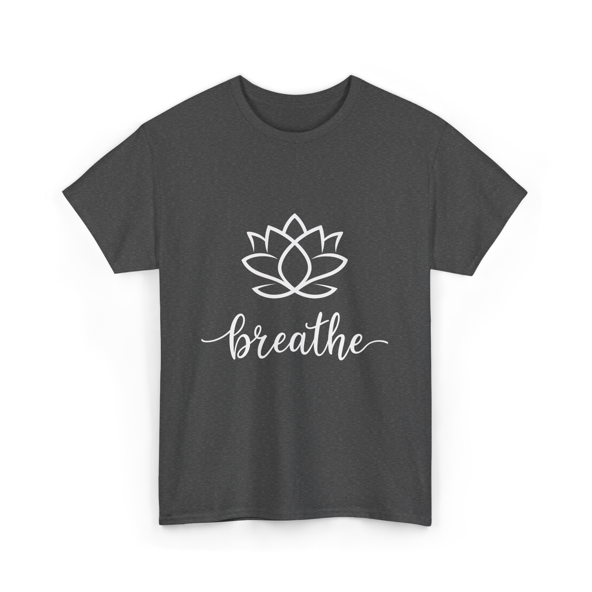 Breathe Lotus Flower Meditation T-Shirt - Dark Heather