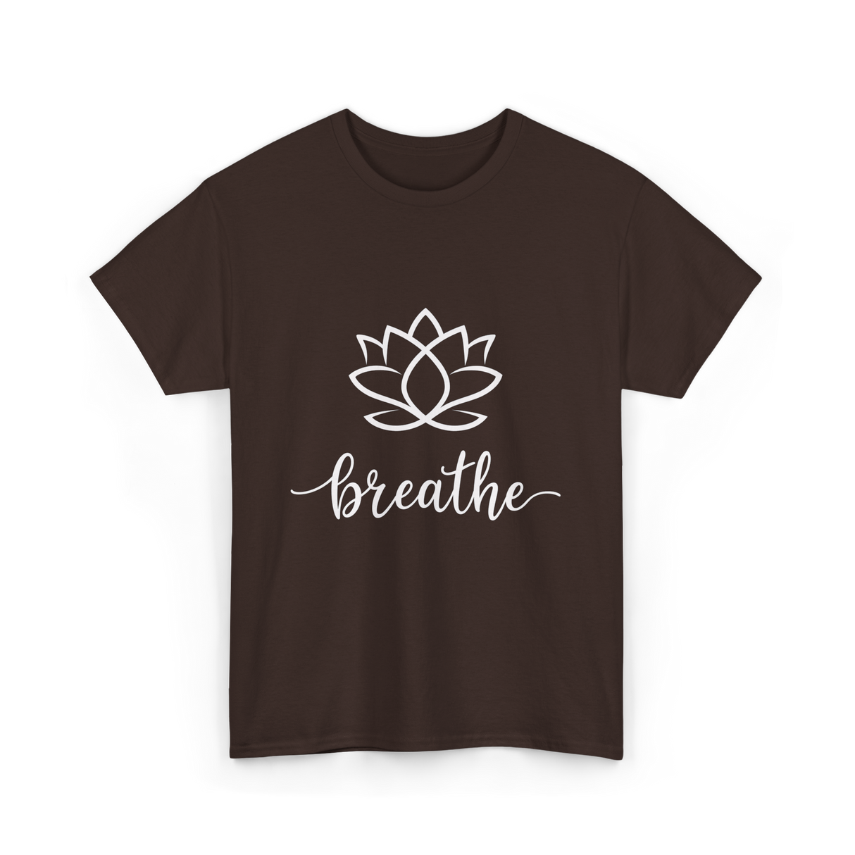 Breathe Lotus Flower Meditation T-Shirt - Dark Chocolate