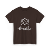 Breathe Lotus Flower Meditation T-Shirt - Dark Chocolate