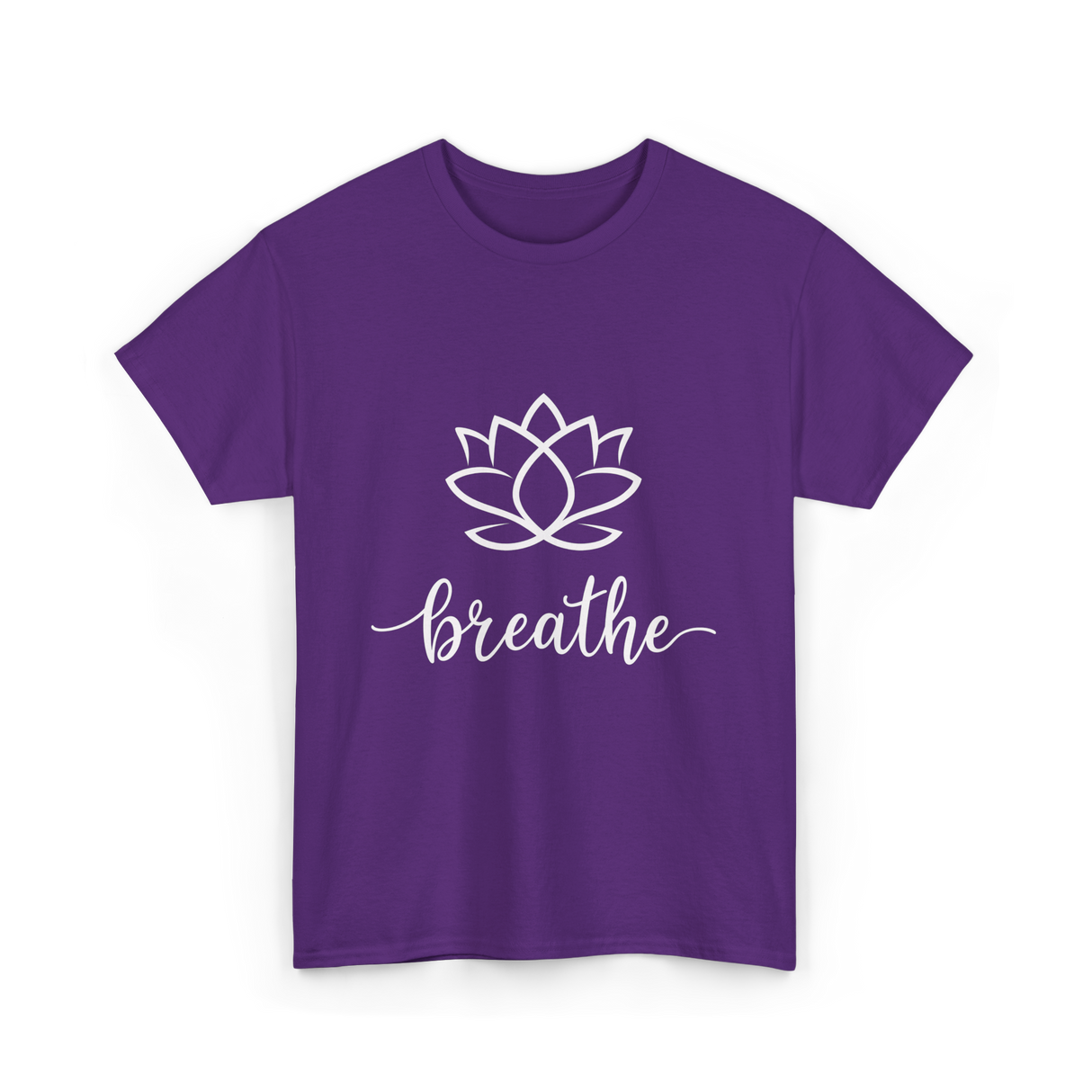 Breathe Lotus Flower Meditation T-Shirt - Purple