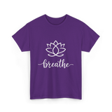 Breathe Lotus Flower Meditation T-Shirt - Purple