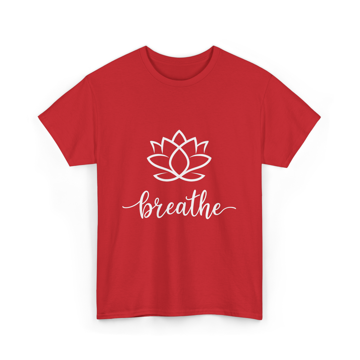 Breathe Lotus Flower Meditation T-Shirt - Red