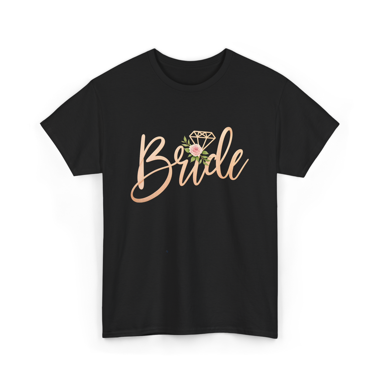 Bride Floral Wedding T-Shirt - Black