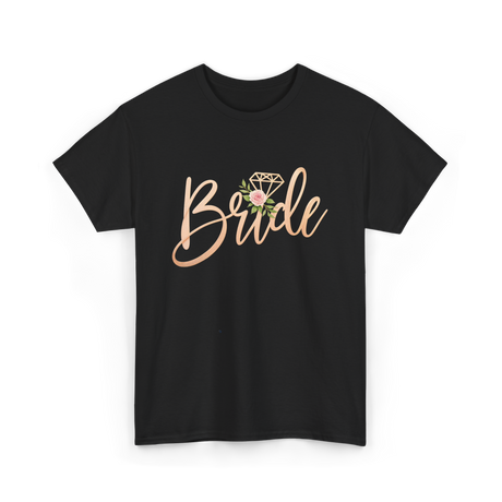 Bride Floral Wedding T-Shirt - Black