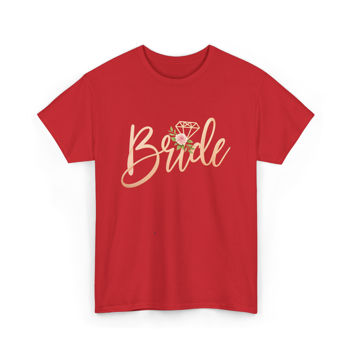 Bride Floral Wedding T-Shirt - Red