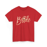 Bride Floral Wedding T-Shirt - Red