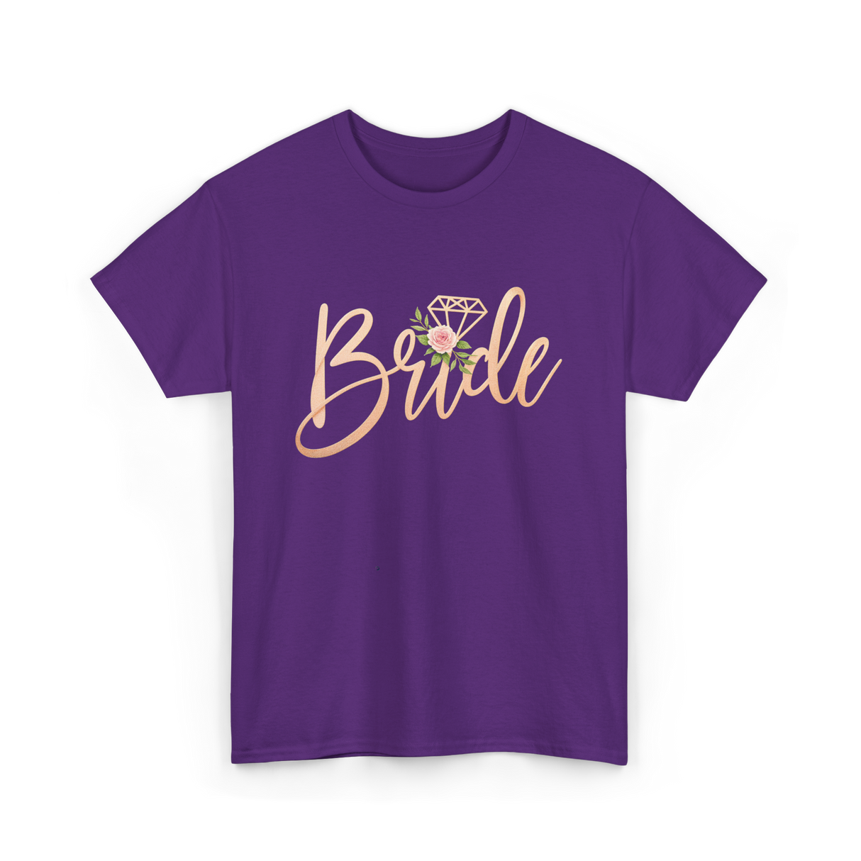 Bride Floral Wedding T-Shirt - Purple