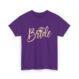 Bride Floral Wedding T-Shirt - Purple