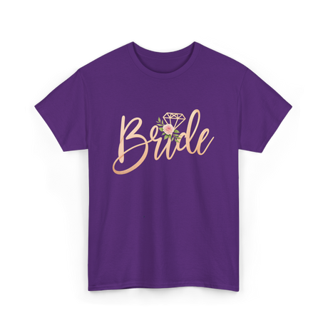 Bride Floral Wedding T-Shirt - Purple