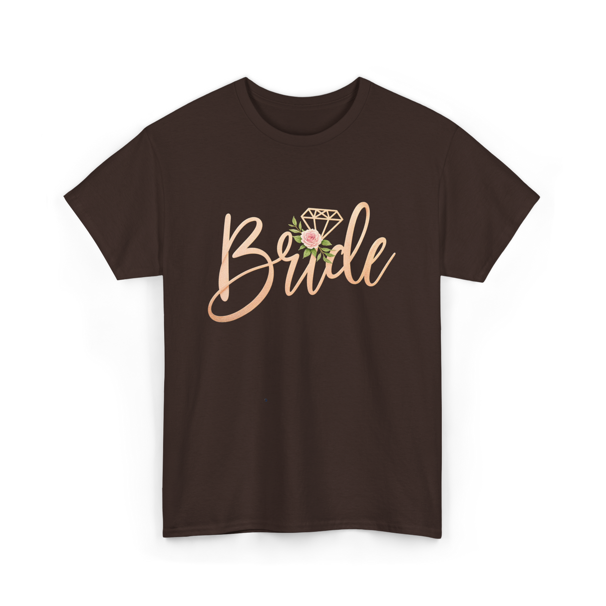 Bride Floral Wedding T-Shirt - Dark Chocolate