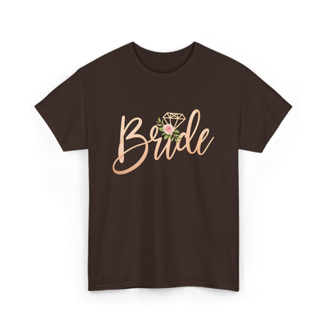 Bride Floral Wedding T-Shirt - Dark Chocolate