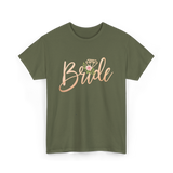 Bride Floral Wedding T-Shirt - Military Green