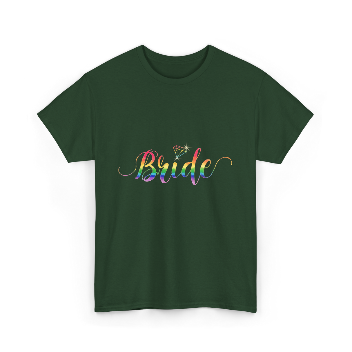 Bride Rainbow Pride T-Shirt - Forest Green