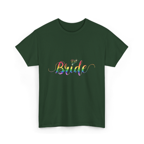 Bride Rainbow Pride T-Shirt - Forest Green