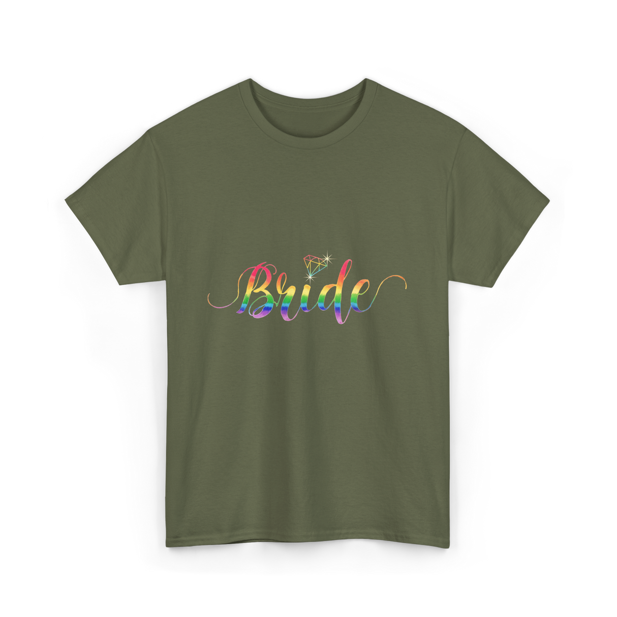 Bride Rainbow Pride T-Shirt - Military Green