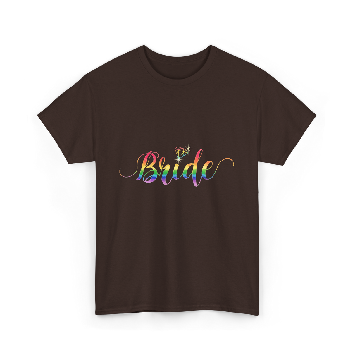 Bride Rainbow Pride T-Shirt - Dark Chocolate