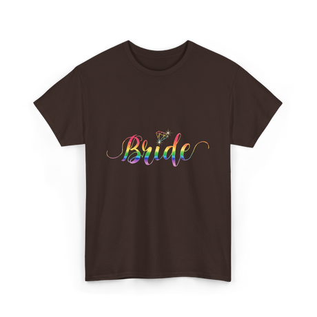 Bride Rainbow Pride T-Shirt - Dark Chocolate