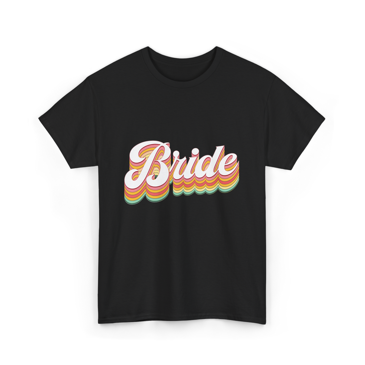 Bride Retro Wedding Bride T-Shirt - Black