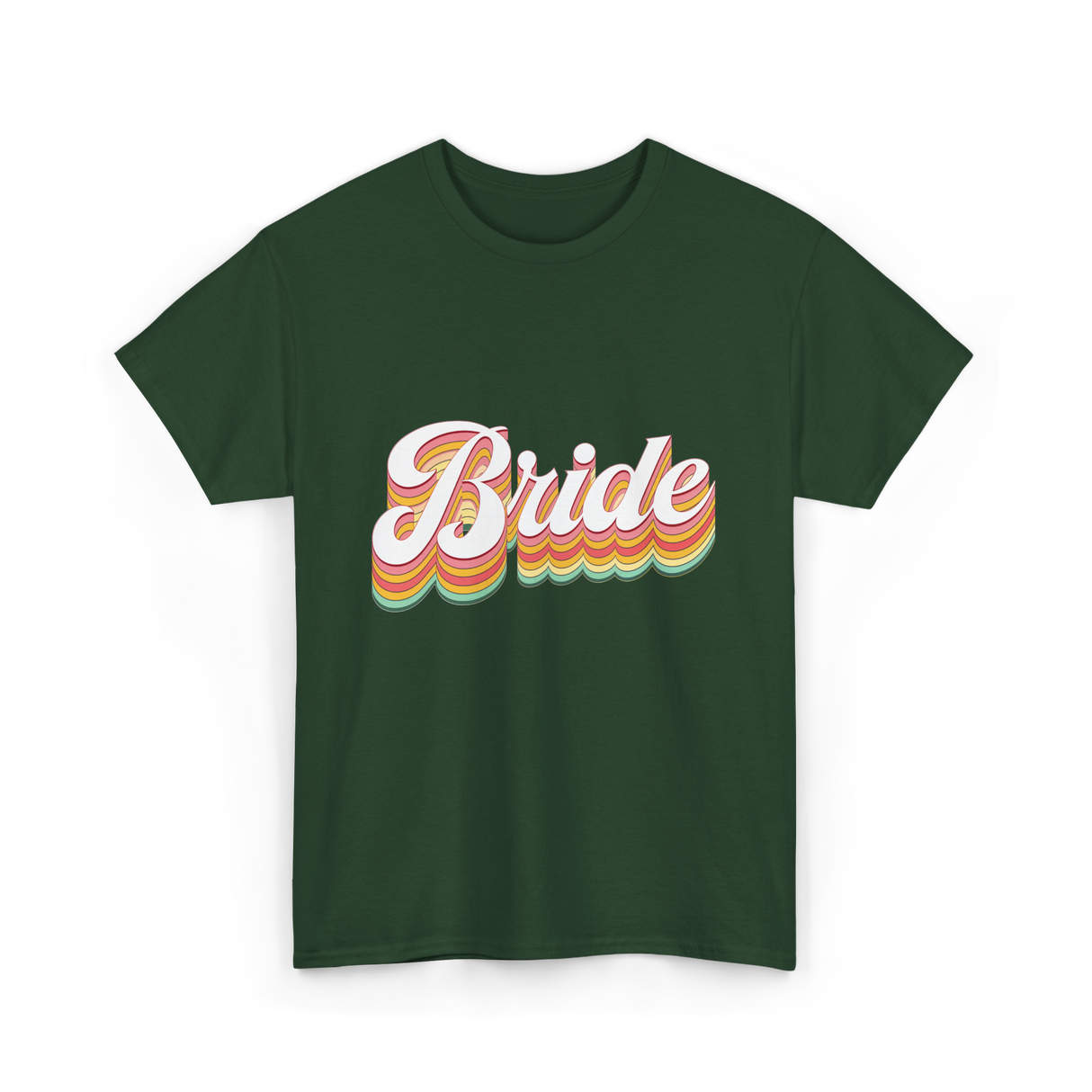 Bride Retro Wedding Bride T-Shirt - Forest Green